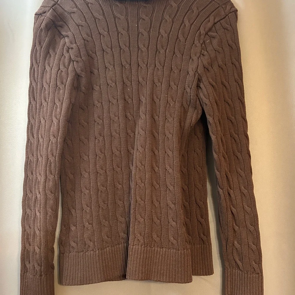 Lauren Ralph Lauren Chocolate Cable Knit Sweater - Picture 2 of 4